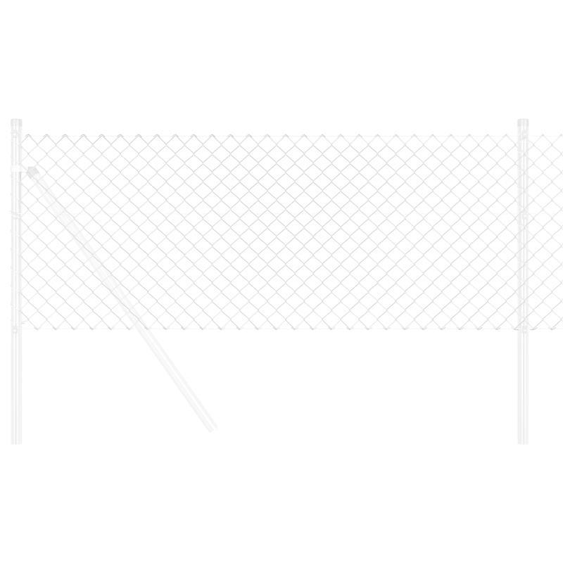 vidaXL Saitņu žogs Sudraba 25 x 0,6 m Cinkots tērauds