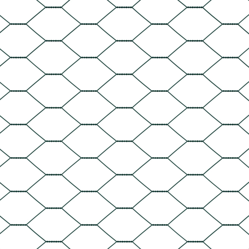 vidaXL Sešstūra žogs Zaļa 1,4 x 50 m PVC