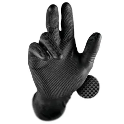 Рабочие перчатки одноразовые Grippaz 246, для взрослых, нитрил, черный-oранжевый-, 2XL, 50 шт.