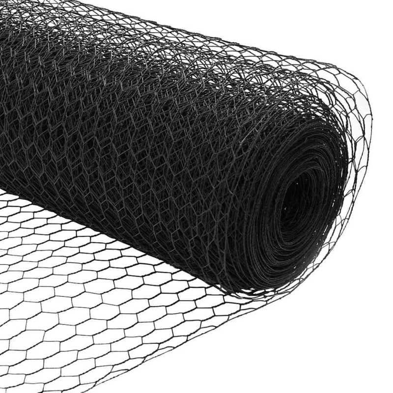 vidaXL Sešstūra žogs Pelēka 1 x 50 m PVC