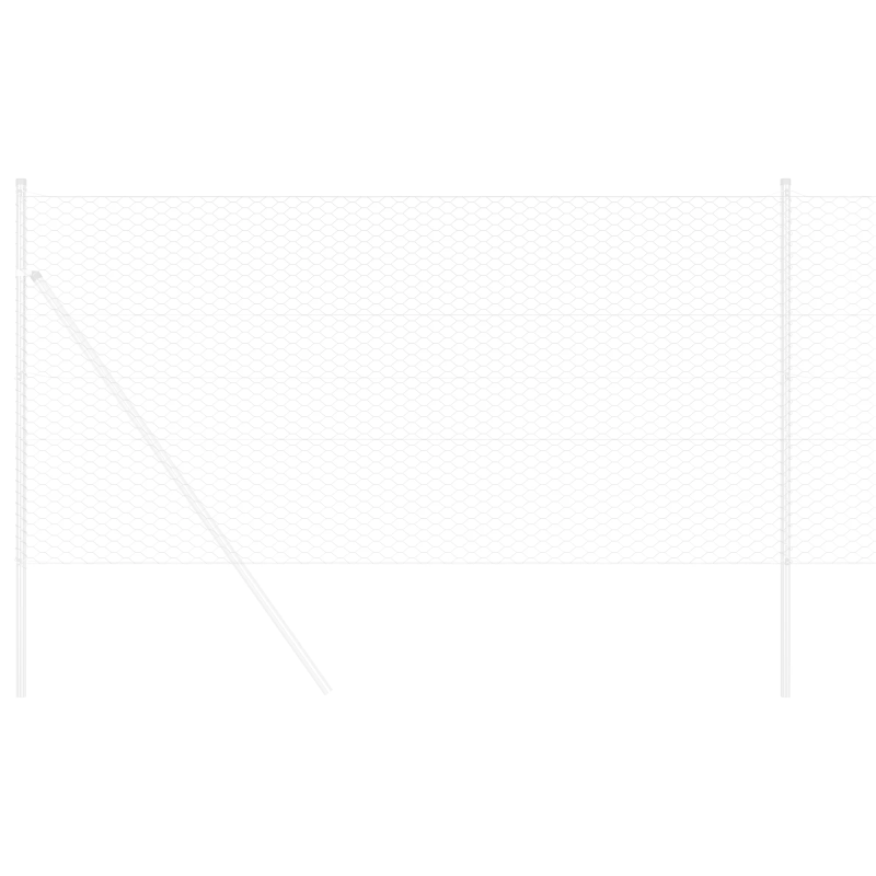 vidaXL Sešstūra žogs Sudraba 0,5 x 10 m Cinkots tērauds