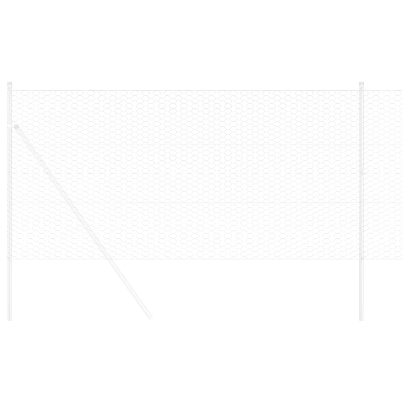 vidaXL Sešstūra žogs Sudraba 0,5 x 10 m Cinkots tērauds