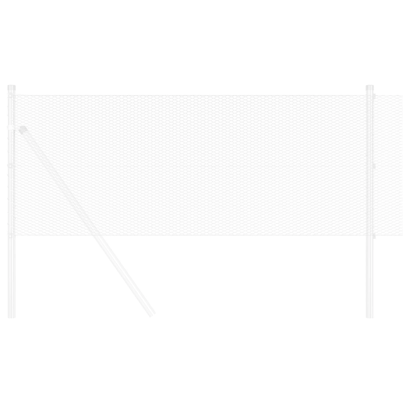 vidaXL Sešstūra žogs Sudraba 0,4 x 25 m Cinkots tērauds