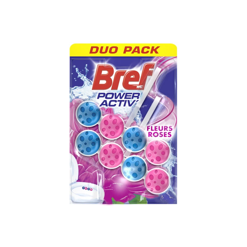 Bref Aktiv tualetes poda bloki ar rozā ziedu aromātu 2x50g