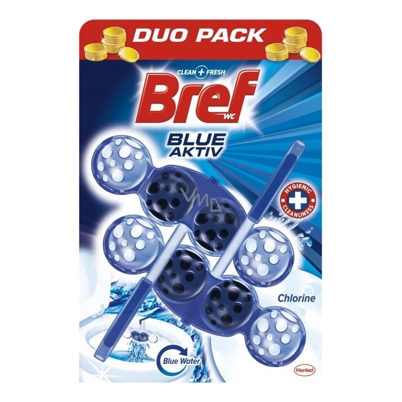 Bref Blue Activ+ tualetes skalošanas bloks ar hloru, 2×50 g