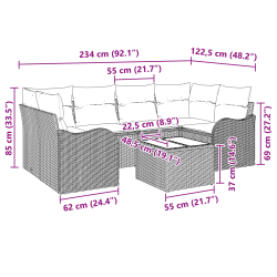 vidaXL Dārza dīvānu komplekts Pelēka 55 x 55 x 37 cm poliratāns