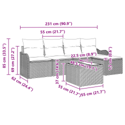 vidaXL Dārza dīvānu komplekts Bēša poliratāns