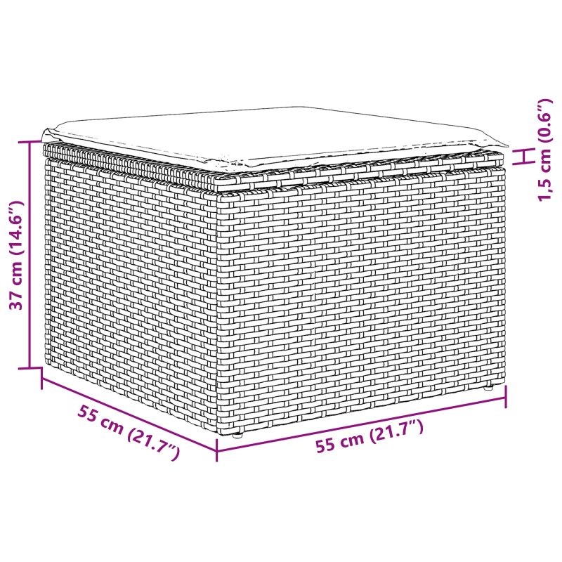 vidaXL Dārza dīvānu komplekts 6 pcs Melna Poliūtu rotangpalma