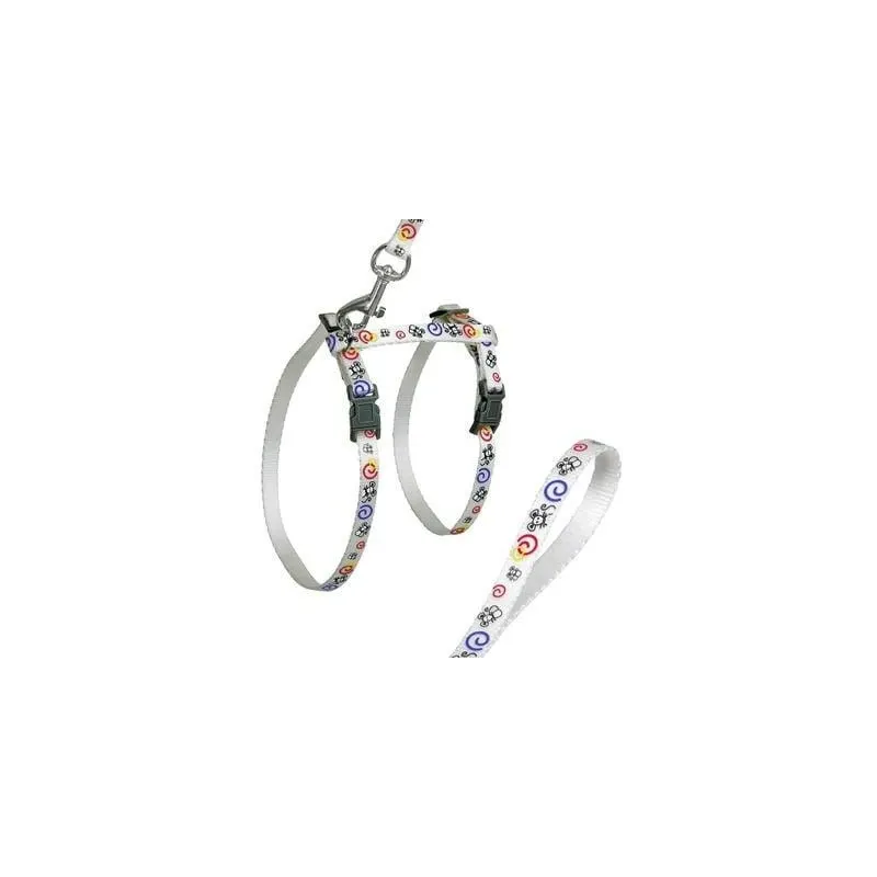 Kitten harne and leash white 20-35cm10mm