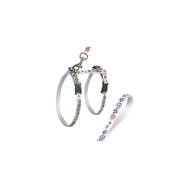 Kitten harne and leash white 20-35cm10mm