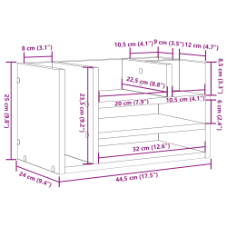 vidaXL Galda organizators Vecs koks 44,5 x 24 x 25 cm