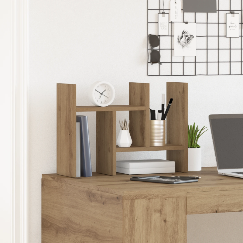 vidaXL Galda organizators Artisānā ozols 34,5 x 15,5 x 35,5 cm