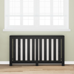 vidaXL Radiatora Vāks Melns ozolkoks 149 x 20 x 82 cm