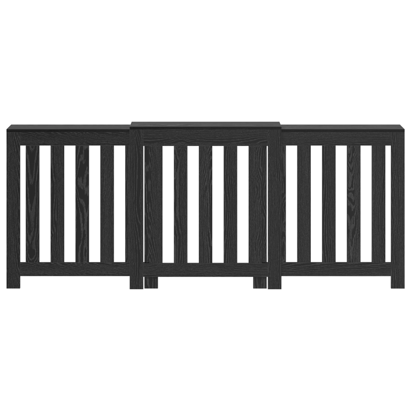 vidaXL Radiatora Vāks Melns ozolkoks 205 x 21,5 x 83,5 cm