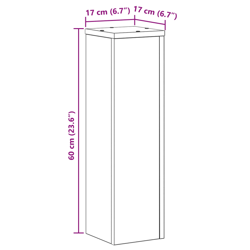 vidaXL Augu statīvs 2 pcs Melns ozolkoks 17 x 17 x 60 cm