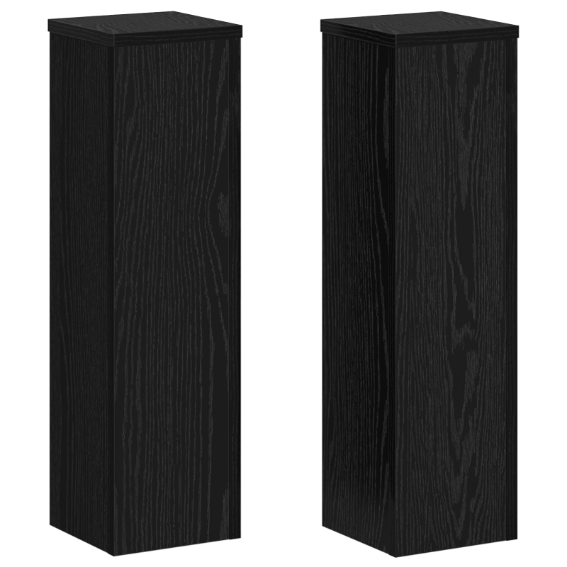 vidaXL Augu statīvs 2 pcs Melns ozolkoks 17 x 17 x 60 cm