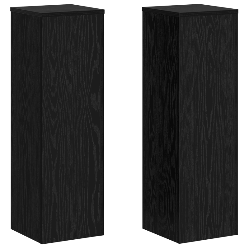 vidaXL Augu statīvs 2 pcs Melns ozolkoks 25 x 25 x 80 cm