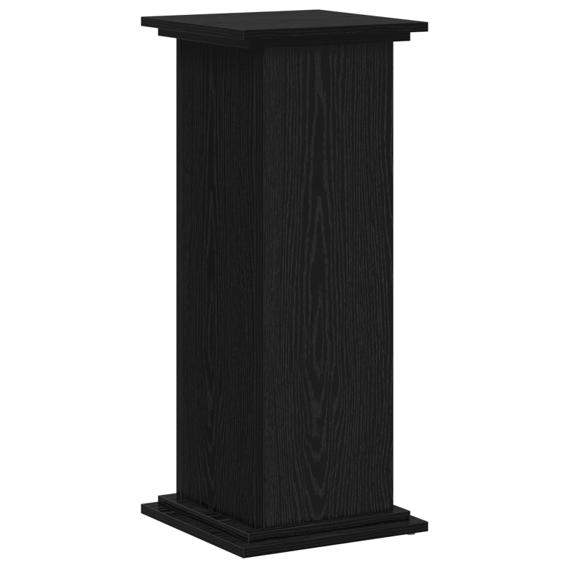 vidaXL Augu statīvs Melns ozolkoks 33 x 33 x 80 cm Inženierijas koks