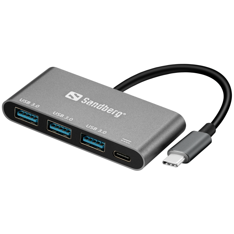 Sandberg 136-03 USB-C to 3xUSB 3.0 Hub + PD