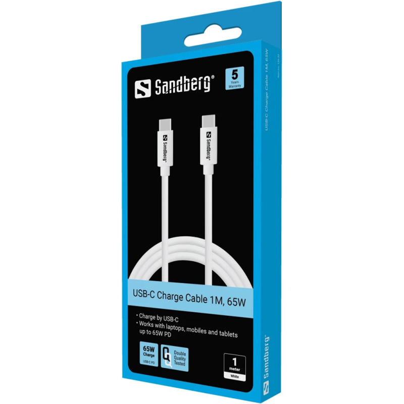 Sandberg 136-52 USB-C 65W cable, 1M