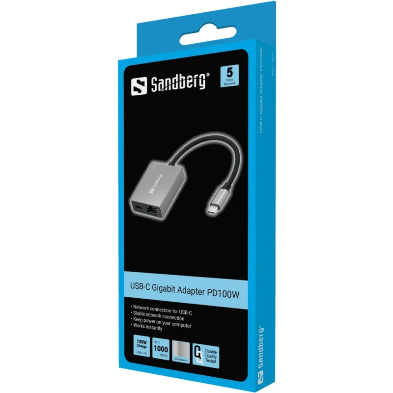 Sandberg 136-60 USB-C Gigabit Adapter PD100W
