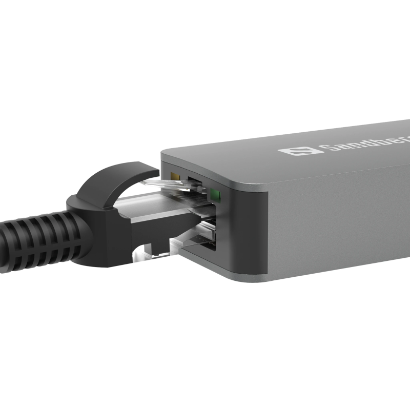 Sandberg 136-68 USB-C-A 2.5 GbE RJ45 Adapter, 2.5 Gigabit Ethernet on USB-C