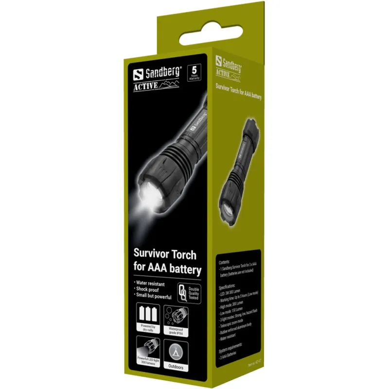 Sandberg 421-07 Survivor Torch for AAA battery