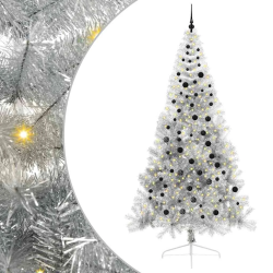vidaXL Mākslīgais LED Ziemassvētku eglīte Sudraba 240 cm PET