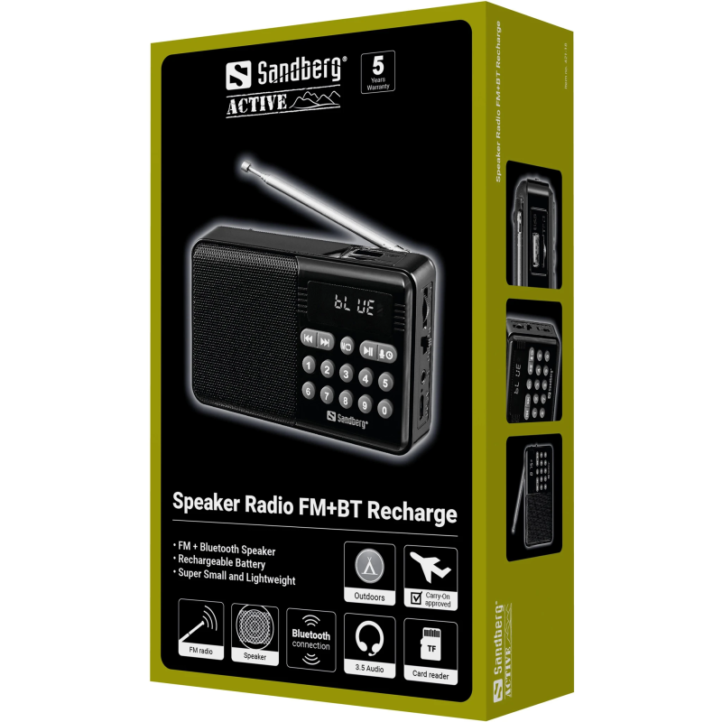 Sandberg 421-18 Speaker Radio FM+BT Recharge