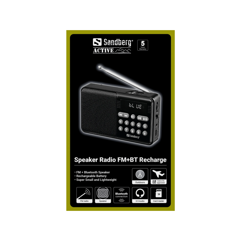 Sandberg 421-18 Speaker Radio FM+BT Recharge
