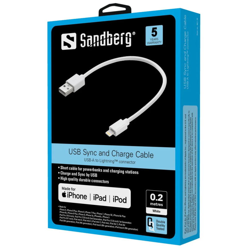 Sandberg 441-19 USB Lightning MFI 0.2m White