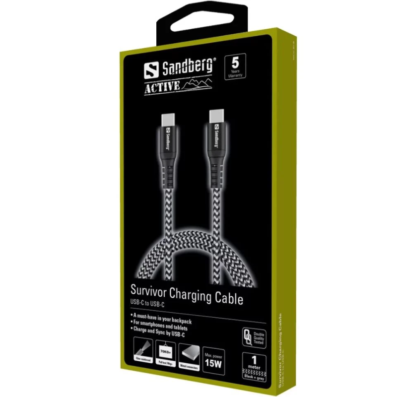 Sandberg 441-38 Survivor USB-C to USB-C Cable, 1M