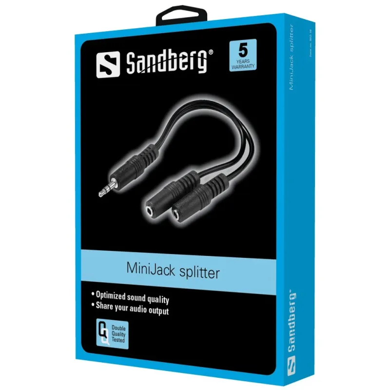 Sandberg 502-16 3.5mm MiniJack Splitter 1 to 2