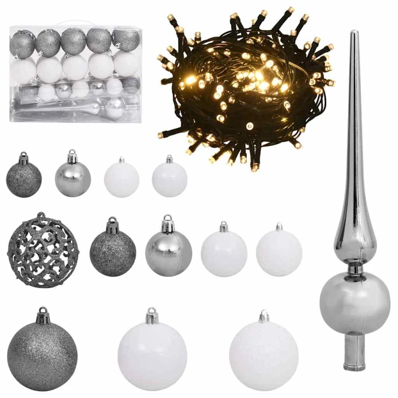 vidaXL Mākslīgā Ziemassvētku eglīte su 150 LED Balts 120 cm PE un PVC