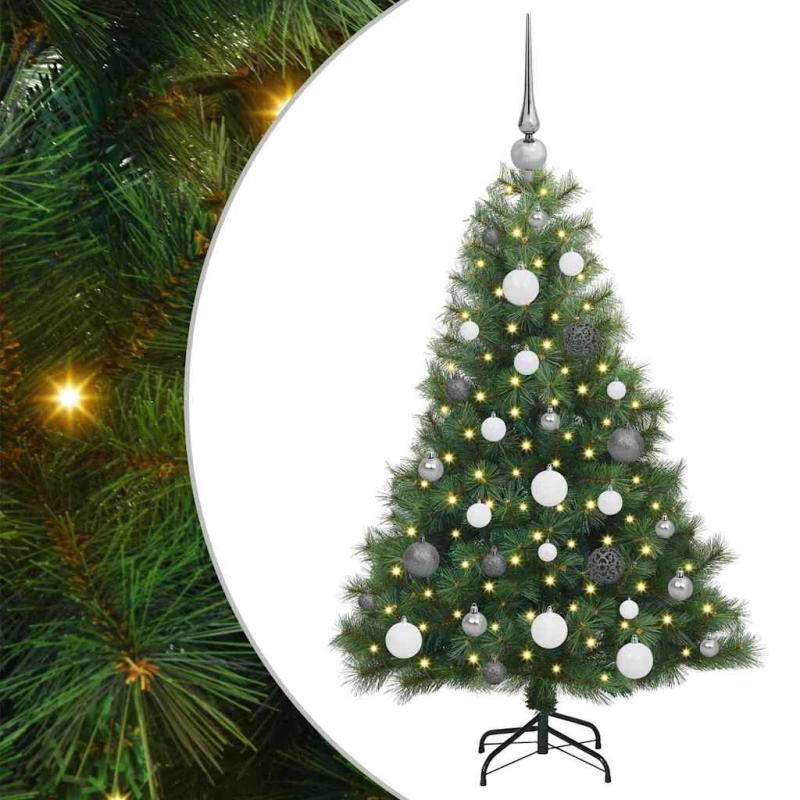 vidaXL Mākslīgā Ziemassvētku eglīte su 150 LED Zaļa 120 cm PE un PVC