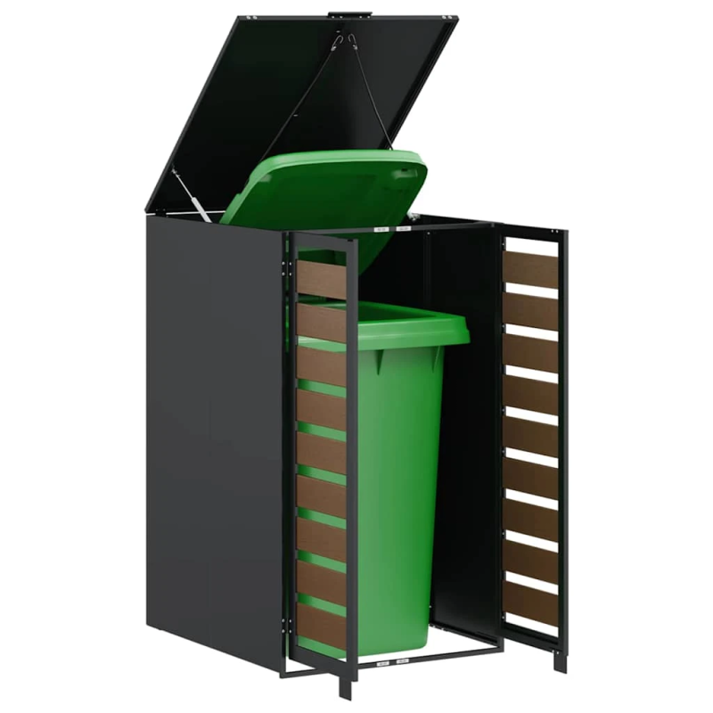 vidaXL Riteņu konteinera uzglabāšana ar gāzes pacelšanas vāku 240L konteineram