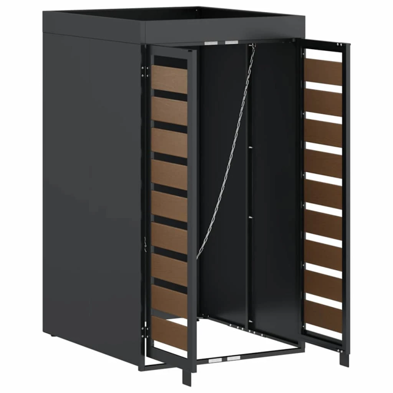 vidaXL Riteņu konteinera uzglabāšana ar stādītāja jumtu 240L konteineram