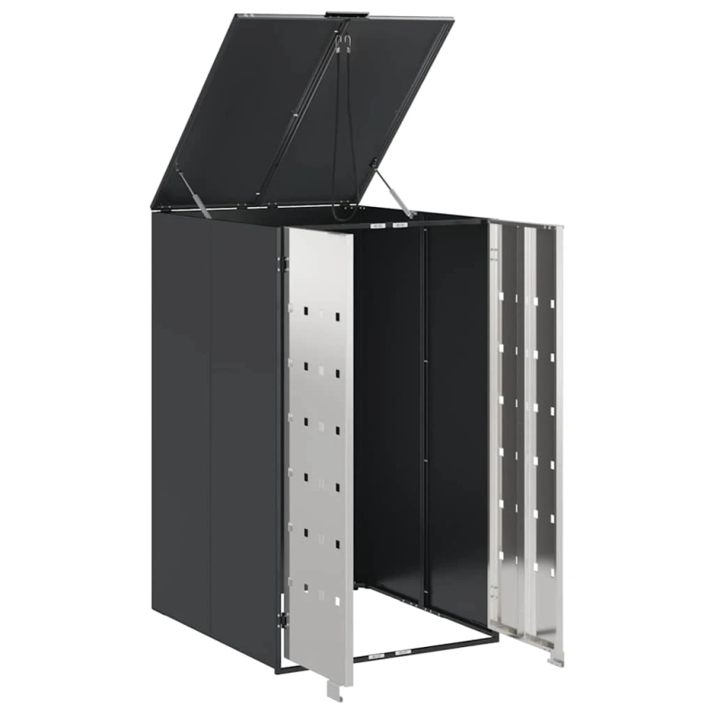 vidaXL Riteņu konteinera uzglabāšana ar gāzes pacelšanas vāku 240L konteineram