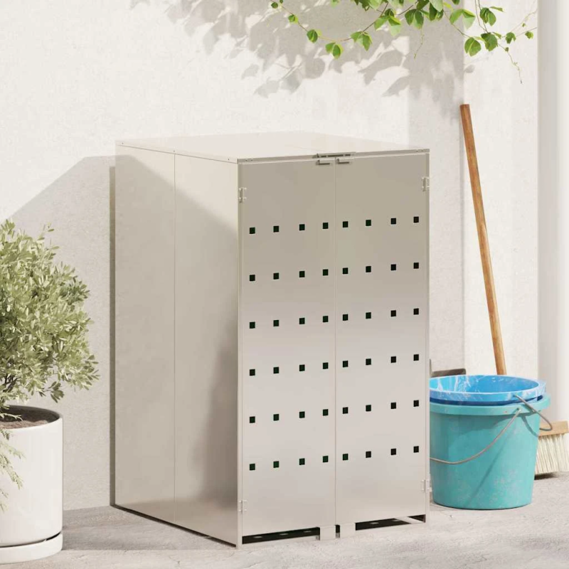 vidaXL Riteņu konteinera uzglabāšana ar gāzes pacelšanas vāku 240L konteineram