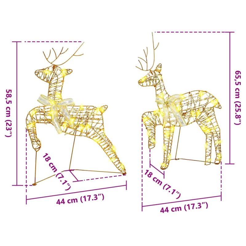 vidaXL LED brieži su 180 LED 6 pcs Zelts PET