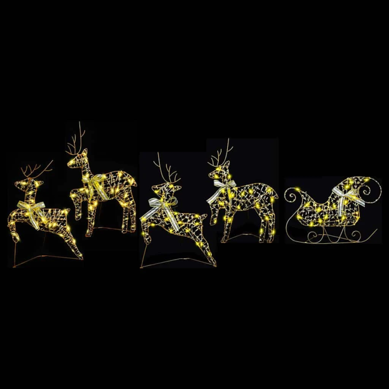 vidaXL LED brieži su 40 LED 5 pcs Zelts PET