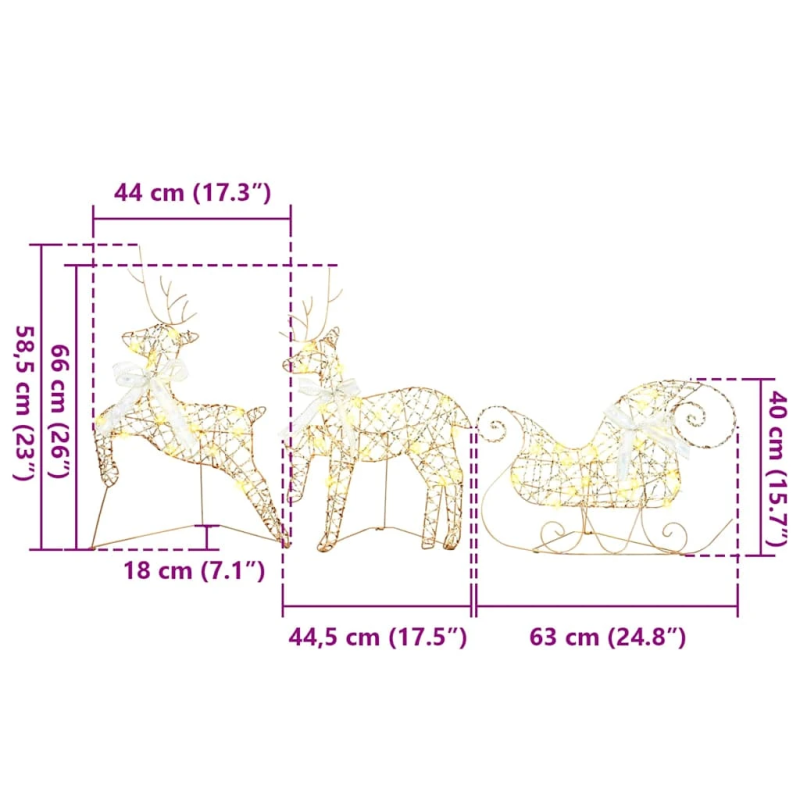 vidaXL LED brieži su 40 LED 5 pcs Zelts PET