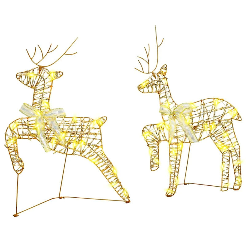 vidaXL LED brieži su 40 LED 7 pcs Zelts PET