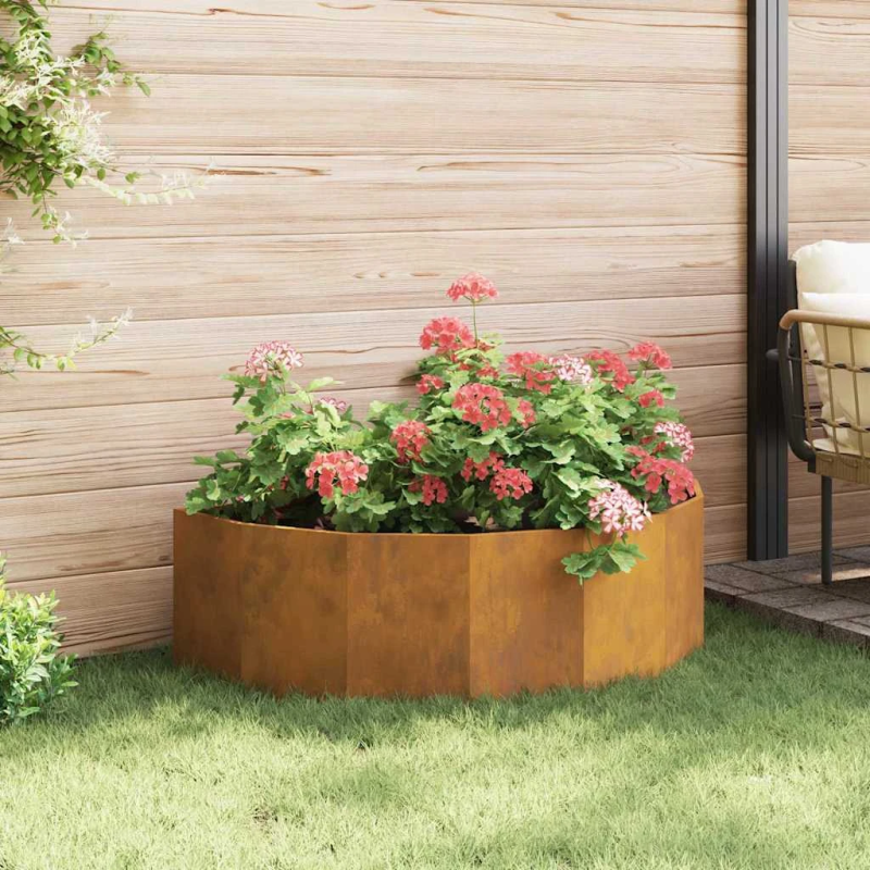 vidaXL Puķu kaste Rūsa 120 x 60 x 35 cm Novecināts tērauds