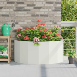 vidaXL Puķu kaste Balts 120 x 60 x 50 cm Tērauds