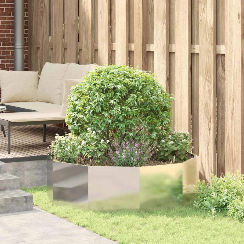 vidaXL Puķu kaste Sudraba 120 x 120 x 35 cm Nerūsējošs tērauds