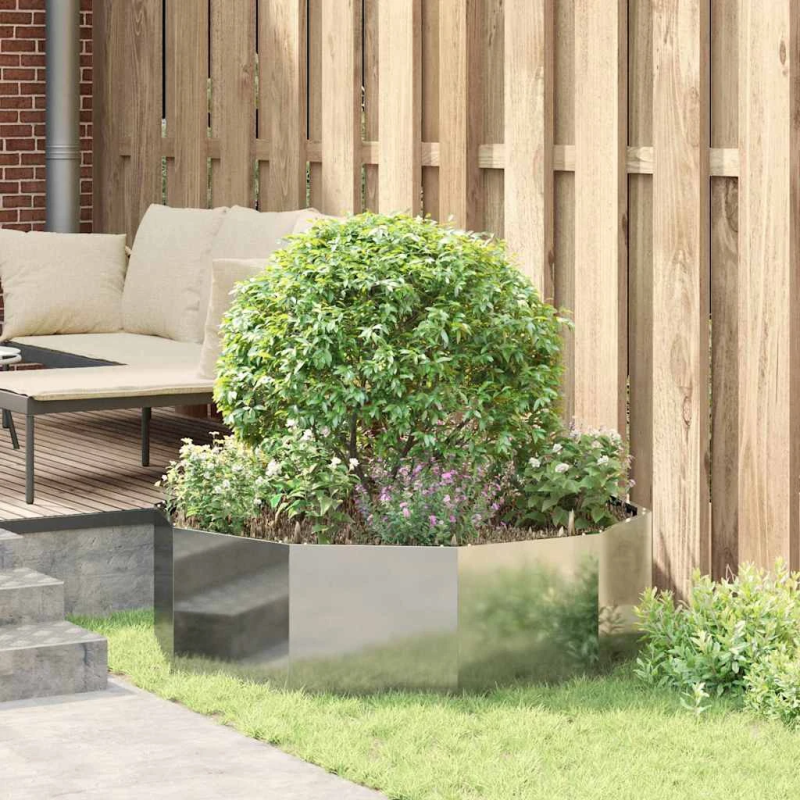 vidaXL Puķu kaste Sudraba 120 x 120 x 35 cm Cinkots tērauds