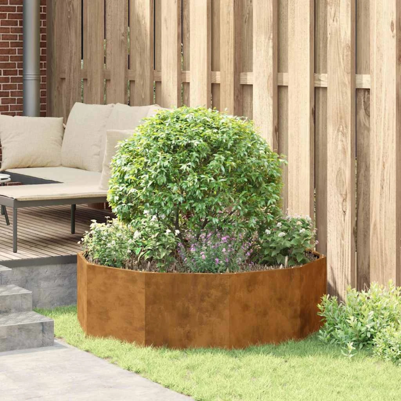 vidaXL Puķu kaste Rūsa 120 x 120 x 35 cm Novecināts tērauds