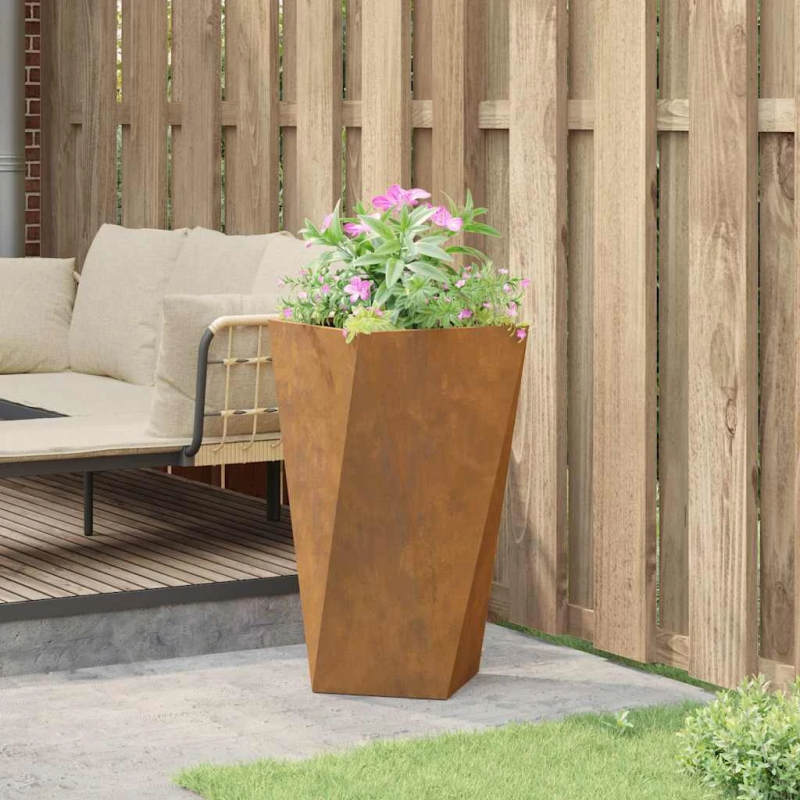 vidaXL Puķu kaste Rūsa 40 x 40 x 75 cm Novecināts tērauds