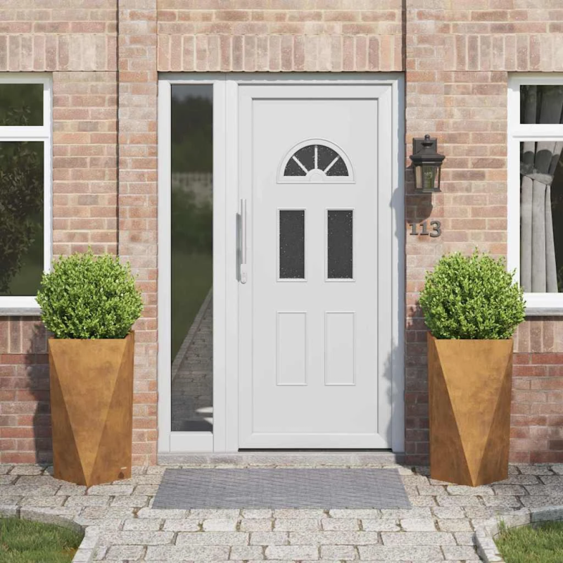 vidaXL Puķu kaste 2 pcs Rūsa 40 x 40 x 75 cm Novecināts tērauds